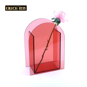 茶色亚克力花盒 几何亚克力花瓶